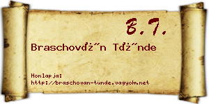 Braschován Tünde névjegykártya